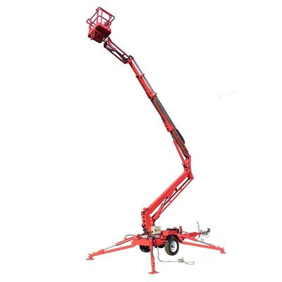 購入 14m 200kg トレーラー 固定 式 ブーム リフト バッテリー または ガス トレーラー マン リフト online manufacture