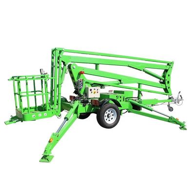 購入 14m 高さ 引き寄せ可能なチェリーピックカー 接着式 トレーラー バケツ リフト 折りたたむ腕 online manufacture