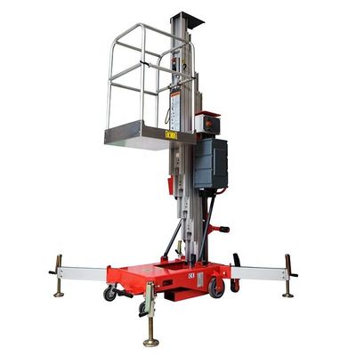 購入 水力空中プラットフォームリフト 9m 150kg 工場展示のためのシングルマストリフト online manufacture