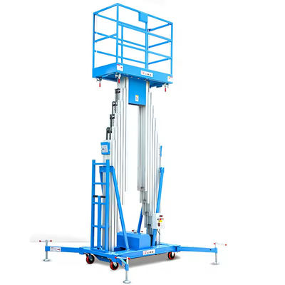 購入 9m 250kg 電動マストブームリフト 青色マスト垂直リフト 軽量 online manufacture