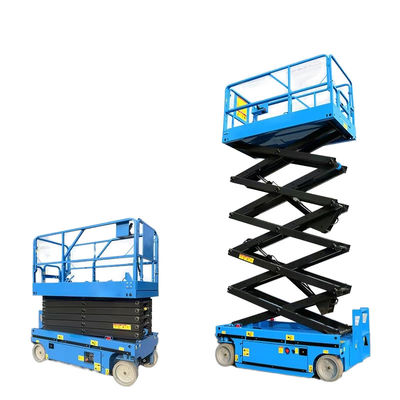 購入 6m - 14m 自走シザーリフト プラットフォーム 移動式空中作業リフト online manufacture