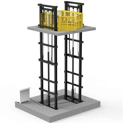 購入 2 - 5トンの二重ガイド鉄道貨物持ち上げ台 工業貨物エレベーター online manufacture