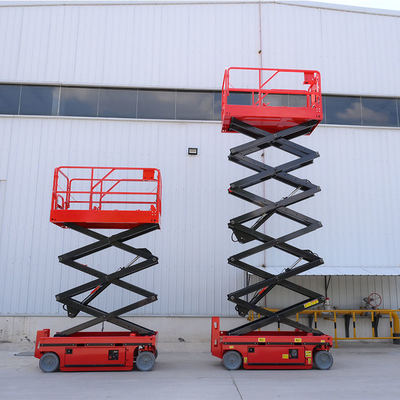 購入 4 - 16m Self Propelled Electric Mobile Scissor Lift Hydraulic Lifting Platform オンライン製造