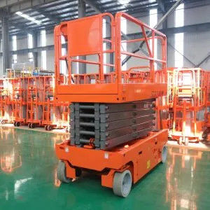 バッテリー駆動 自走シザーリフト 高い場所での作業のためのモバイルオレンジ