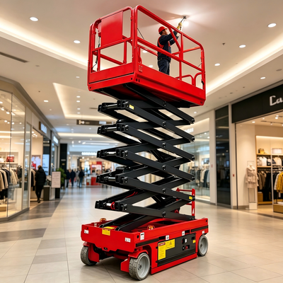8m の建物のメンテナンスのための安定した耐久のシザー リフト プラットフォームを持ち上げる