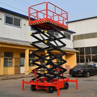 耐久性のある移動式シザーリフト作業台 10m 12m 屋外操作用