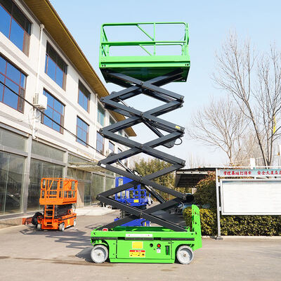 自走式電気シザリリフトプラットフォーム 320kg 容量 12m 作業高度