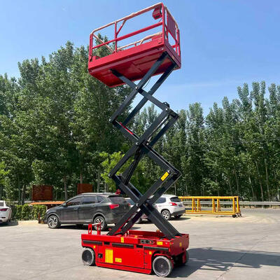 320kg 10m 小型赤油圧シザースリフトプラットフォーム
